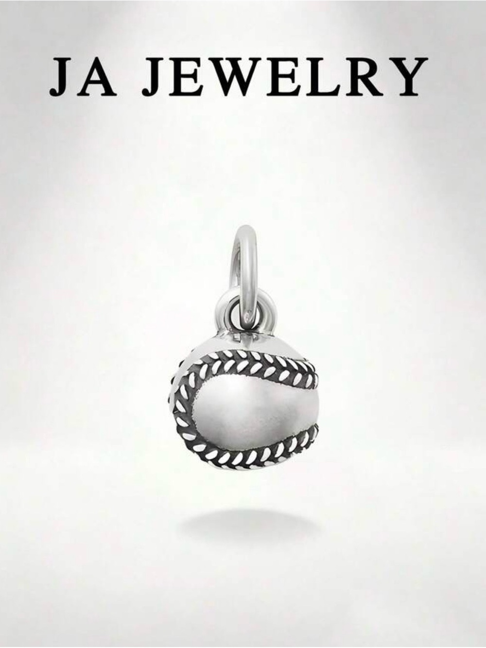 JA Jewelry Sterling Silver Baseball Charm Pendant